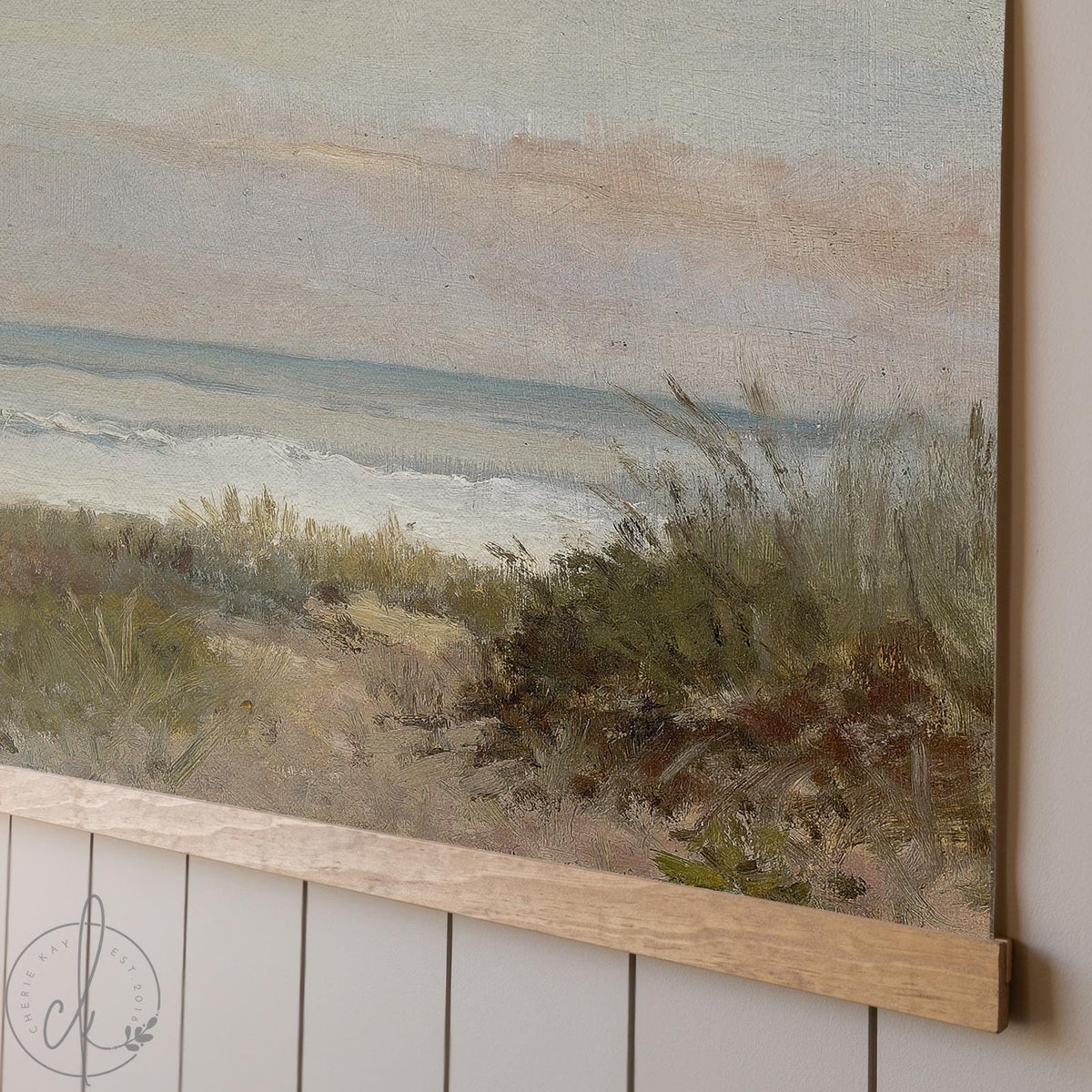 Large Beach Painting Canvas Tapestry | Oversized Wall Art | Vintage Ocean Wall Decor | Coastal Decor | Beach House Art | T33