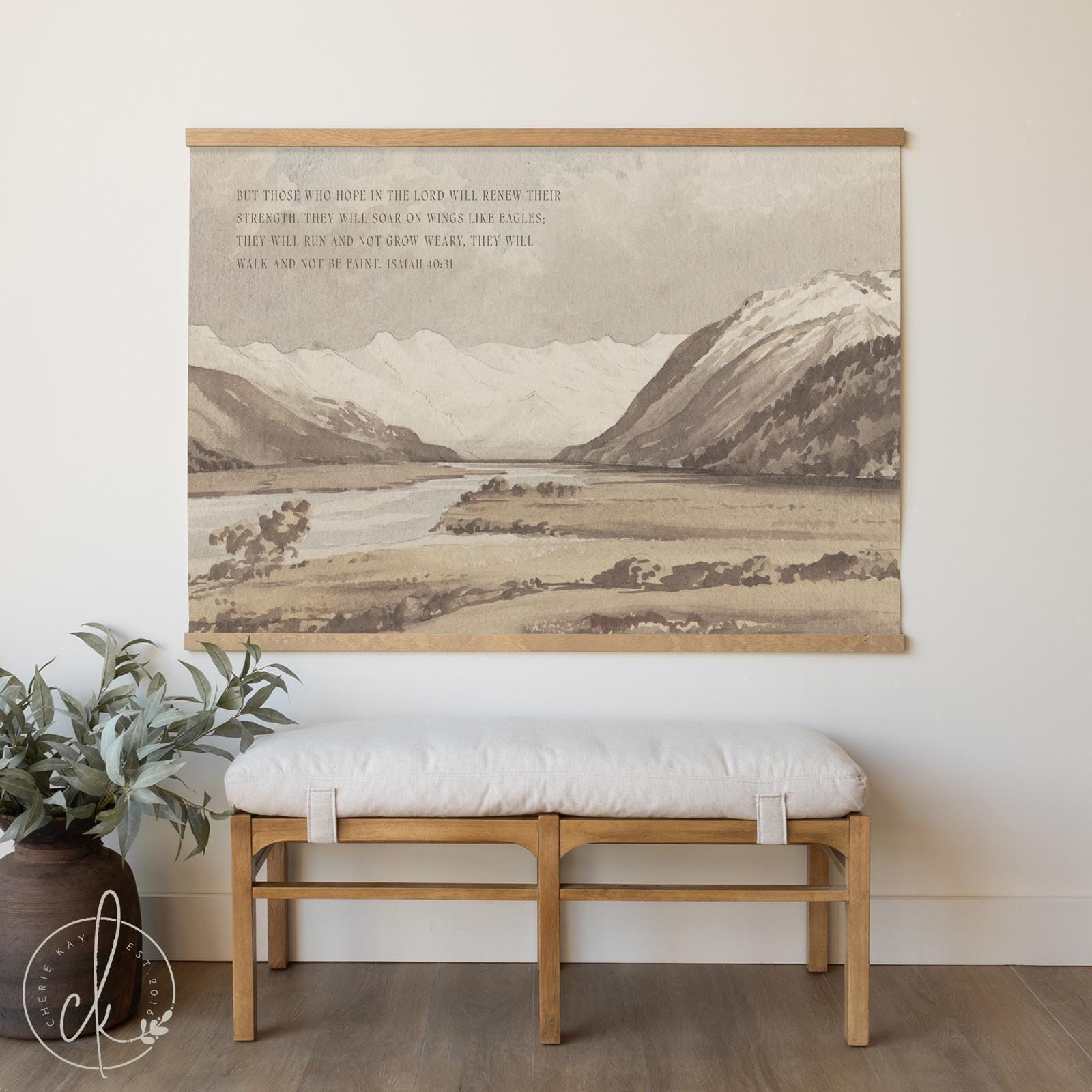 Extra Large Mountain Landscape Tapestry | Rustic Scenic Wall Hanging | T51