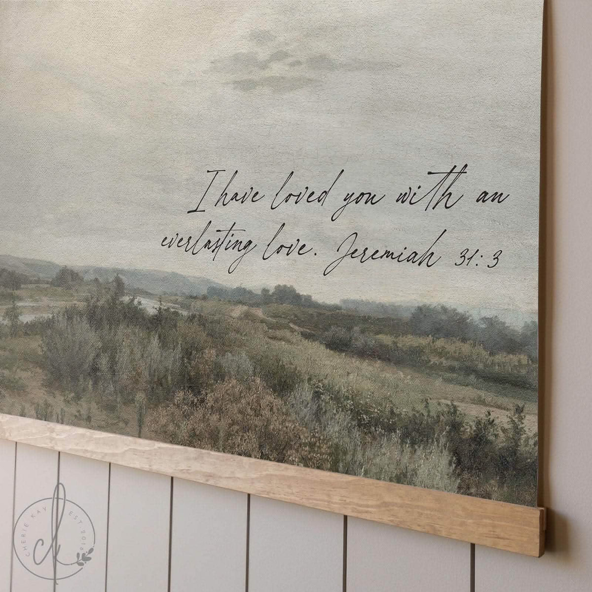 Large Canvas Tapestry Wall Art | Landscape Painting with Bible Verse | T40