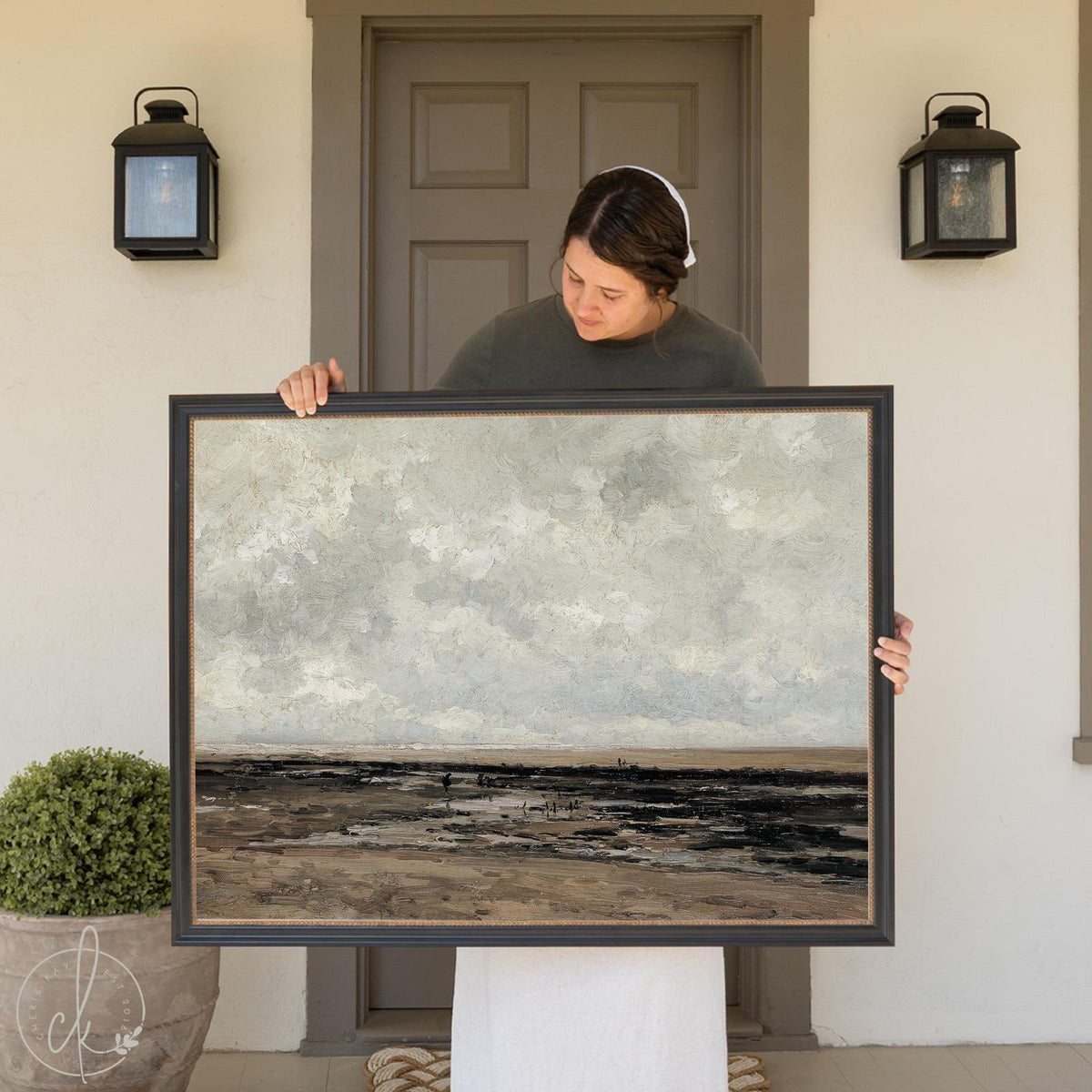 Vintage Seascape Painting | Abstract Beach Oil Painting | Ocean Wall Art | Large Wall Decor For Living Room | N243