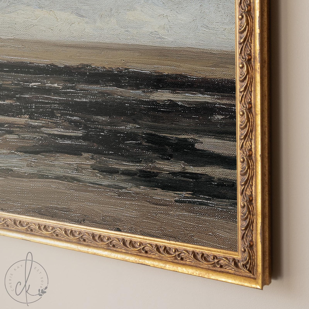 Vintage Seascape Painting | Abstract Beach Oil Painting | Ocean Wall Art | Large Wall Decor For Living Room | N243