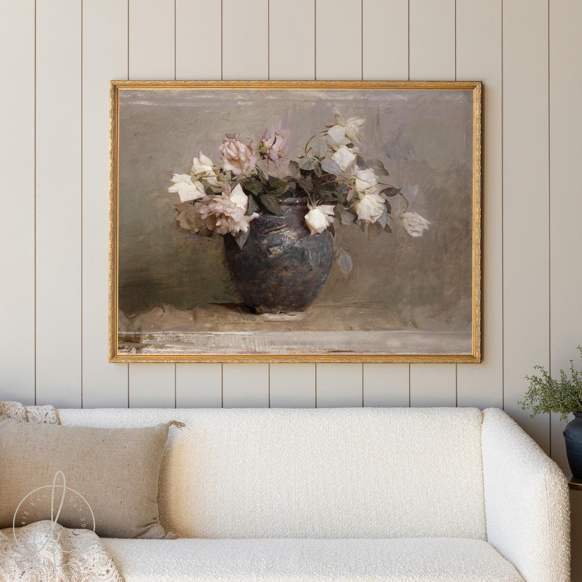 Framed Vintage Botanical Art Print | Antique Floral Print | Still Life Wall Decor | Rose Bouquet Painting | Large Living Room Art | N104