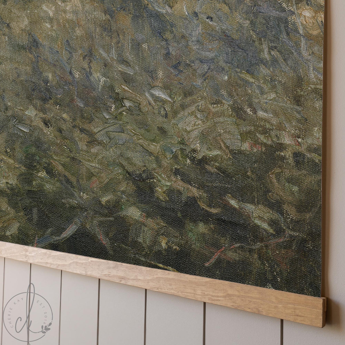 Large Wall Art | Vintage Field Landscape Canvas Tapestry | Extra-Large Wall Hanging | Moody Botanical Home Decor | T8