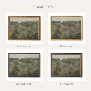 Framed Wall Artwork | Vintage Field Painting | Landscape Painting Canvas Print | Neutral Wall Art | Large Living Room Art | N64