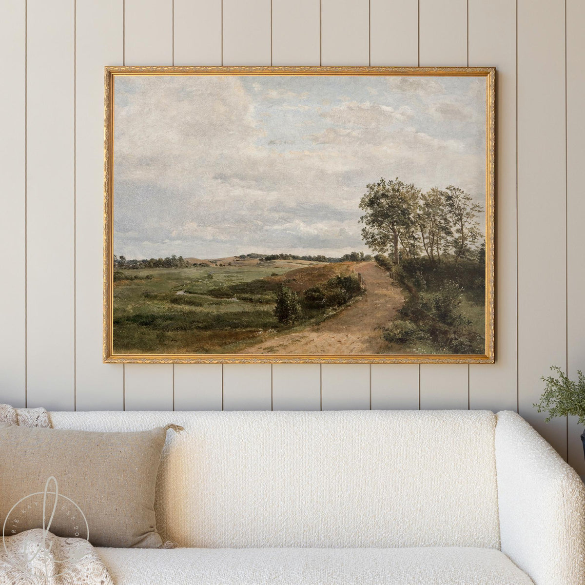 Pastoral Landscape Art | Framed Scripture Wall Decor | Vintage Christian Bible Verse Print | N50