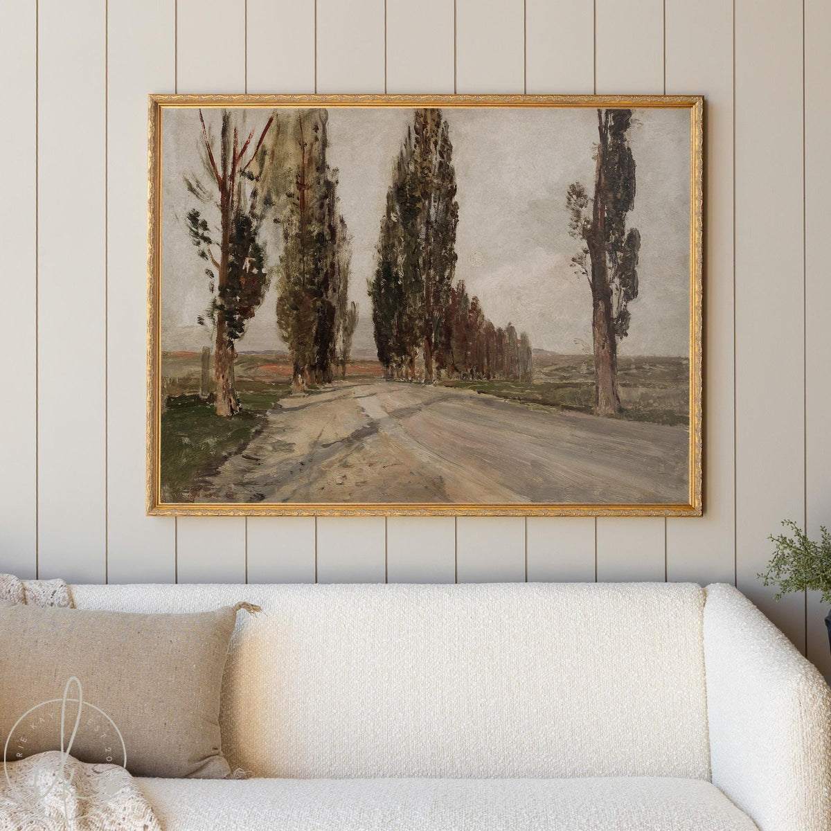 European Landscape Art | Gold Framed Vintage Wall Decor | Country Painting Print | N48