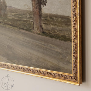 European Landscape Art | Gold Framed Vintage Wall Decor | Country Painting Print | N48