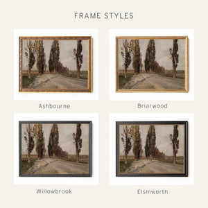 European Landscape Art | Gold Framed Vintage Wall Decor | Country Painting Print | N48