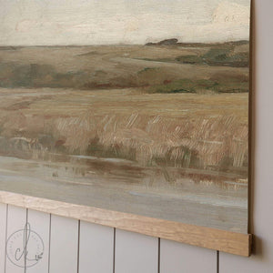 Large Landscape Canvas Tapestry | Vintage Meadow and River Print | T9