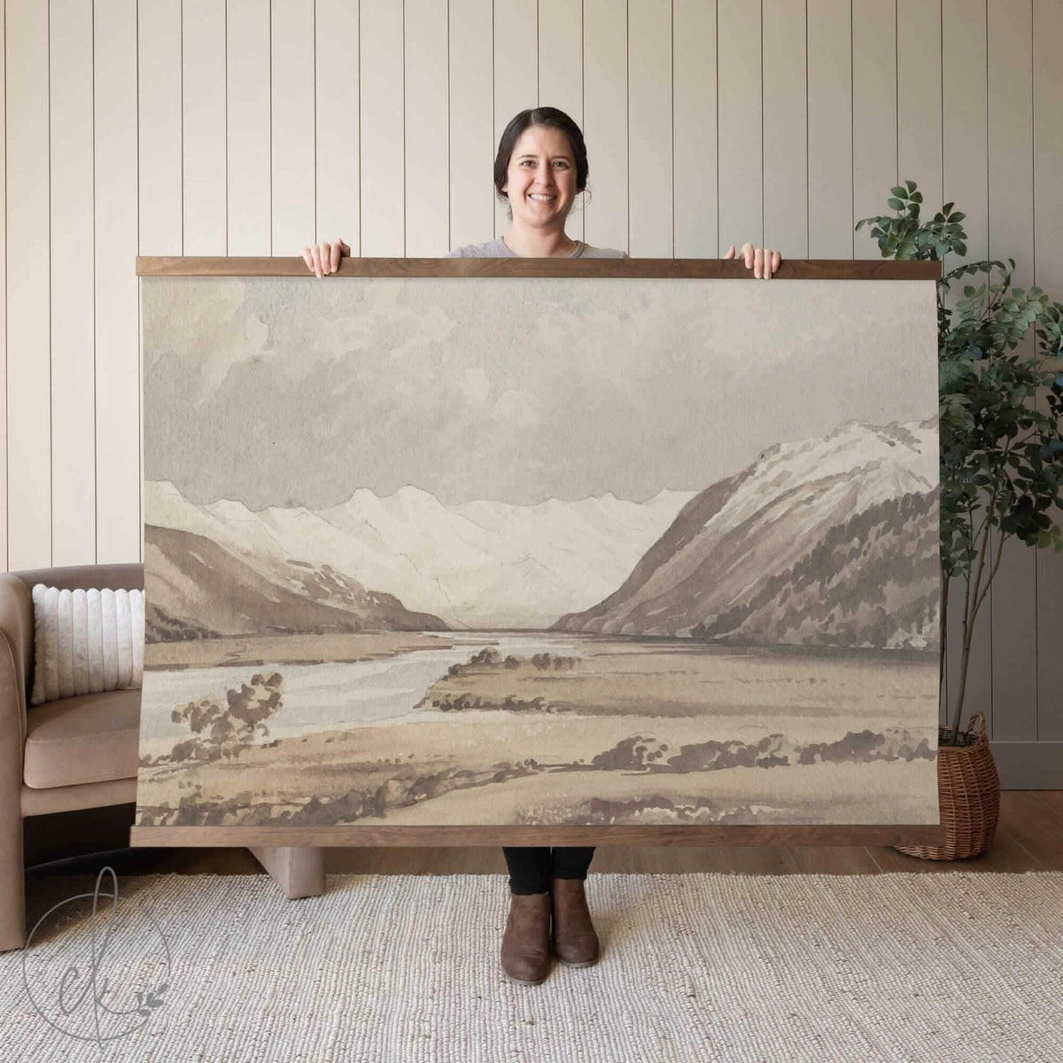 Extra Large Mountain Landscape Tapestry | Rustic Scenic Wall Hanging | T51