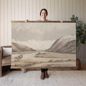 Extra Large Mountain Landscape Tapestry | Rustic Scenic Wall Hanging | T51