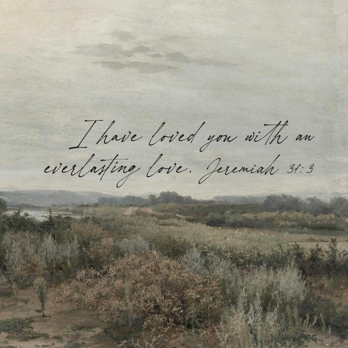 Large Canvas Tapestry Wall Art | Landscape Painting with Bible Verse | T40