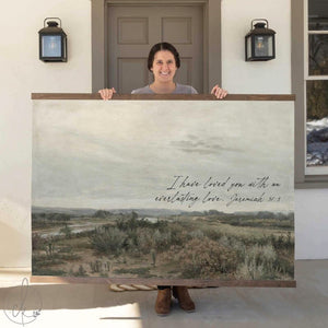 Large Canvas Tapestry Wall Art | Landscape Painting with Bible Verse | T40