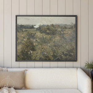 Framed Wall Artwork | Vintage Field Painting | Landscape Painting Canvas Print | Neutral Wall Art | Large Living Room Art | N64