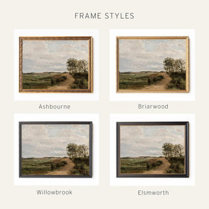 Pastoral Landscape Art | Framed Scripture Wall Decor | Vintage Christian Bible Verse Print | N50