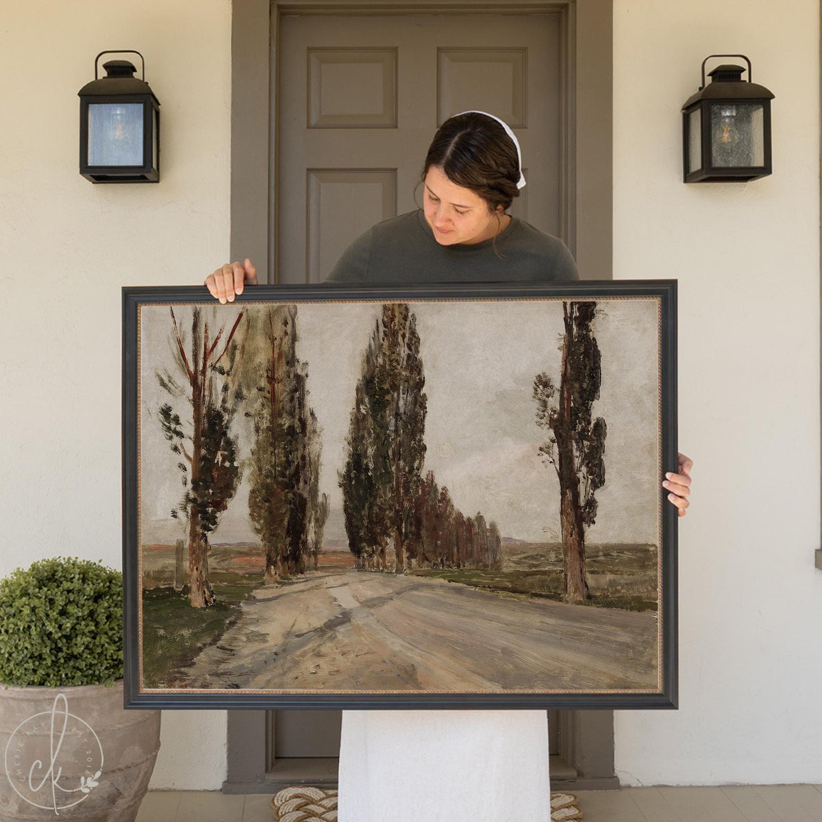 European Landscape Art | Gold Framed Vintage Wall Decor | Country Painting Print | N48