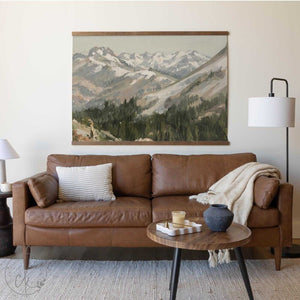 Mountain Artwork Canvas Wall Hanging | Vintage Mountain Landscape Art | Rustic Home Decor | Nature Canvas Tapestry | T71