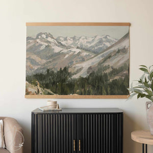 Mountain Artwork Canvas Wall Hanging | Vintage Mountain Landscape Art | Rustic Home Decor | Nature Canvas Tapestry | T71