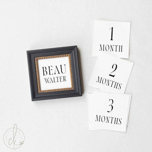 Personalized Newborn Photo Prop | Hospital Name Sign With Month Milestone Option | Baby Boy Name Sign For Nursery Decor | B1