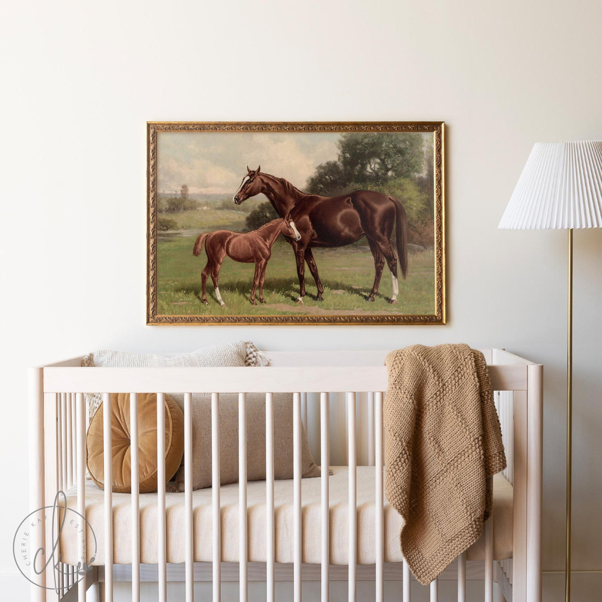 Horse Wall Art | Framed Nursery Animal Prints | Large Canvas Horse Wall Art | Horse Wall Art Framed | Animal Wall Art for Nursery | N82