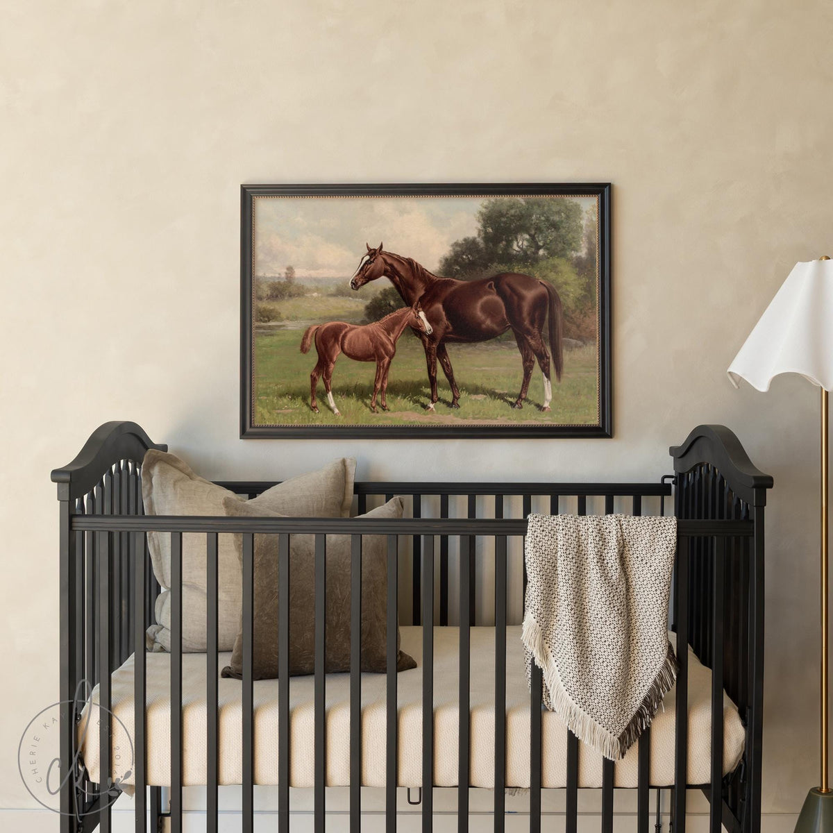Horse Wall Art | Framed Nursery Animal Prints | Large Canvas Horse Wall Art | Horse Wall Art Framed | Animal Wall Art for Nursery | N82
