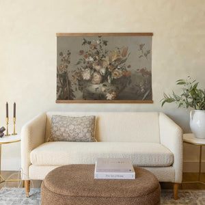 Large Floral Canvas Tapestry Wall Hanging | Cottagecore Botanical Still Life Art Print | Elegant Botanical Wall Decor | T74