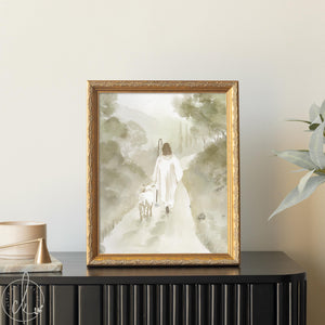 Christian Wall Art | Good Shepherd Jesus Painting | Framed Canvas Art | Religious Home Decor | Jesus Wall Art | Living Room Art | N30