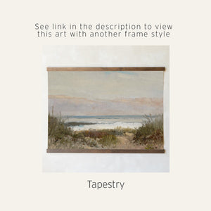 Framed Coastal Landscape Art | Beach Scene Wall Decor With Wooden Frame | Living Room Artwork | Large Ocean Painting | N67