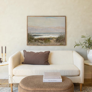 Framed Coastal Landscape Art | Beach Scene Wall Decor With Wooden Frame | Living Room Artwork | Large Ocean Painting | N67