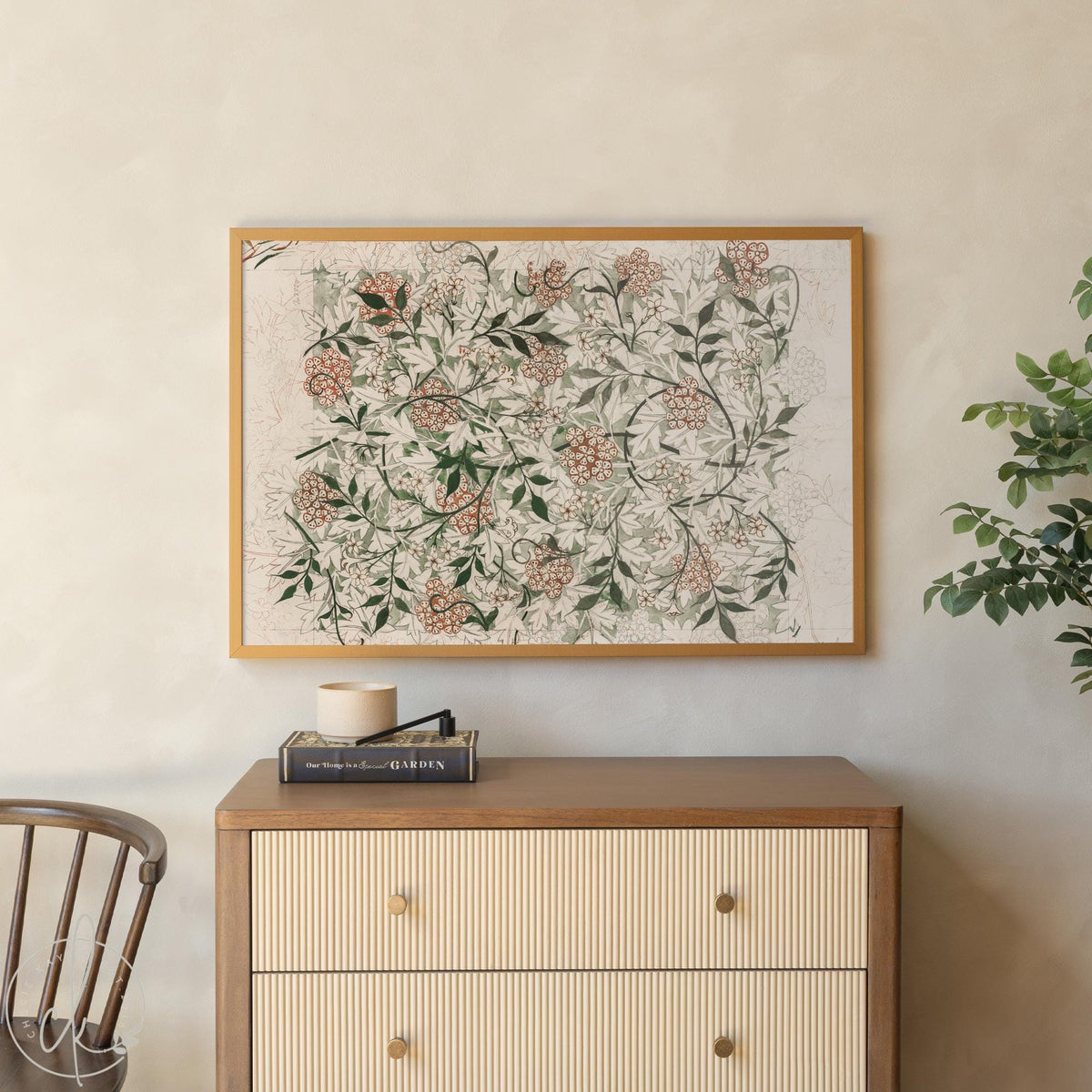 William Morris Botanical Wall Art | Vintage Floral Print | Large Canvas Art | Pink Wildflower Pattern | Living Room Decor | N87