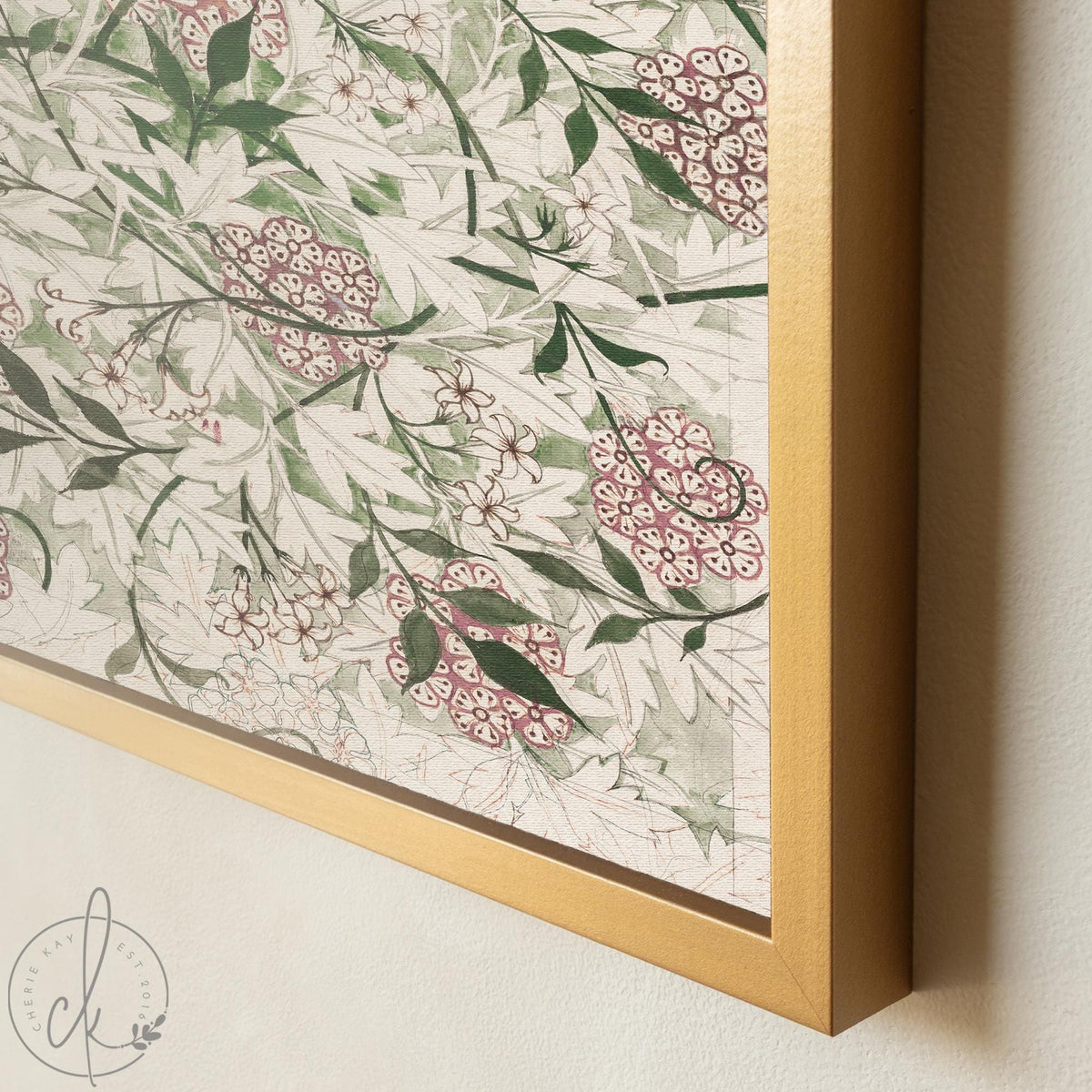William Morris Botanical Wall Art | Vintage Floral Print | Large Canvas Art | Pink Wildflower Pattern | Living Room Decor | N87