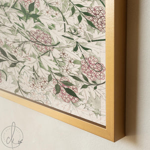 William Morris Botanical Wall Art | Vintage Floral Print | Large Canvas Art | Pink Wildflower Pattern | Living Room Decor | N87