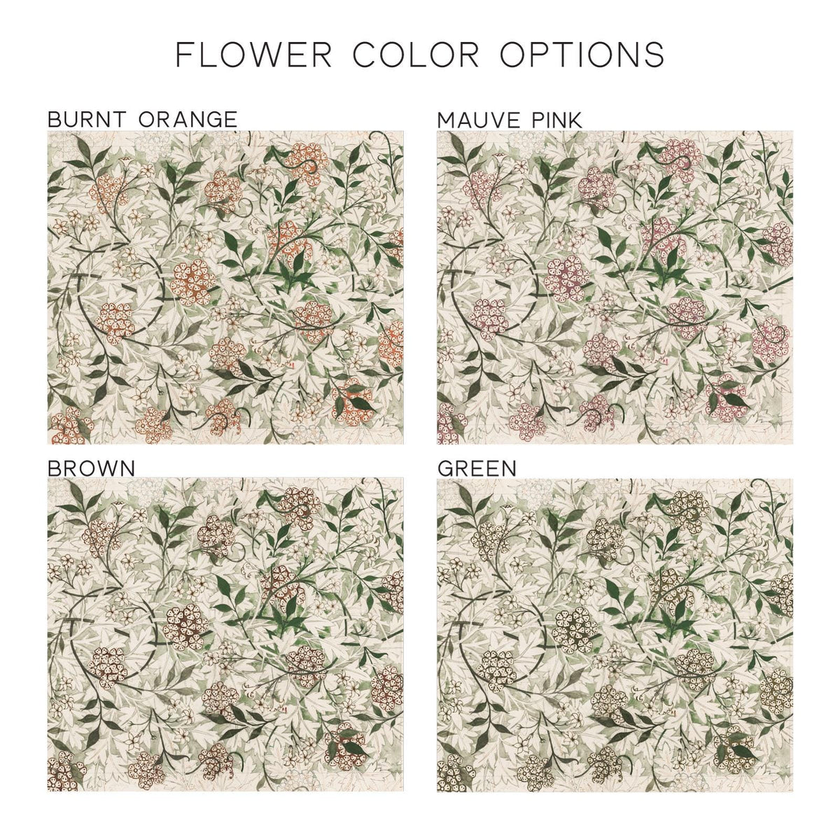 William Morris Botanical Wall Art | Vintage Floral Print | Large Canvas Art | Pink Wildflower Pattern | Living Room Decor | N87