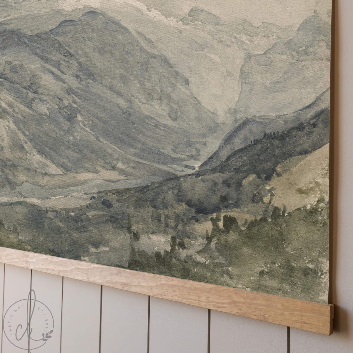 Modern Christian Art | Large Mountain Landscape Canvas Wall Banner | Psalm 150:6 Bible Verse Tapestry | Religious Home Decor | T73
