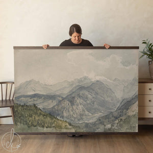 Modern Christian Art | Large Mountain Landscape Canvas Wall Banner | Psalm 150:6 Bible Verse Tapestry | Religious Home Decor | T73
