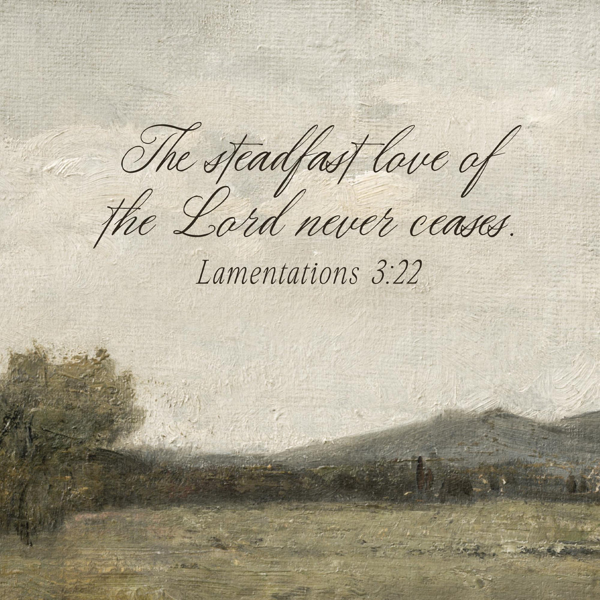 Wall Art With Scripture | Steadfast Love Landscape Print | Lamentations 3:22 | Framed Canvas Art | Christian Home Decor | N88