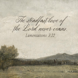 Wall Art With Scripture | Steadfast Love Landscape Print | Lamentations 3:22 | Framed Canvas Art | Christian Home Decor | N88