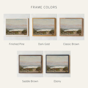 Framed Coastal Landscape Art | Beach Scene Wall Decor With Wooden Frame | Living Room Artwork | Large Ocean Painting | N67