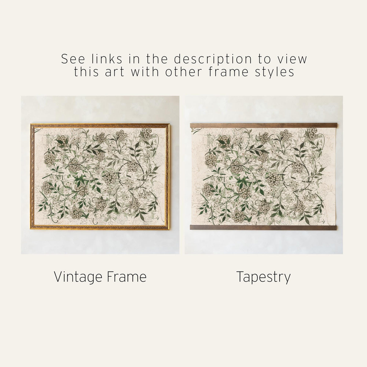 William Morris Botanical Wall Art | Vintage Floral Print | Large Canvas Art | Pink Wildflower Pattern | Living Room Decor | N87