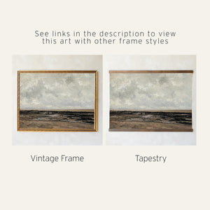 Coastal Wall Art Framed | Stormy Seascape Canvas Print | Large Ocean Painting | Moody Beach Artwork For Living Room | N243