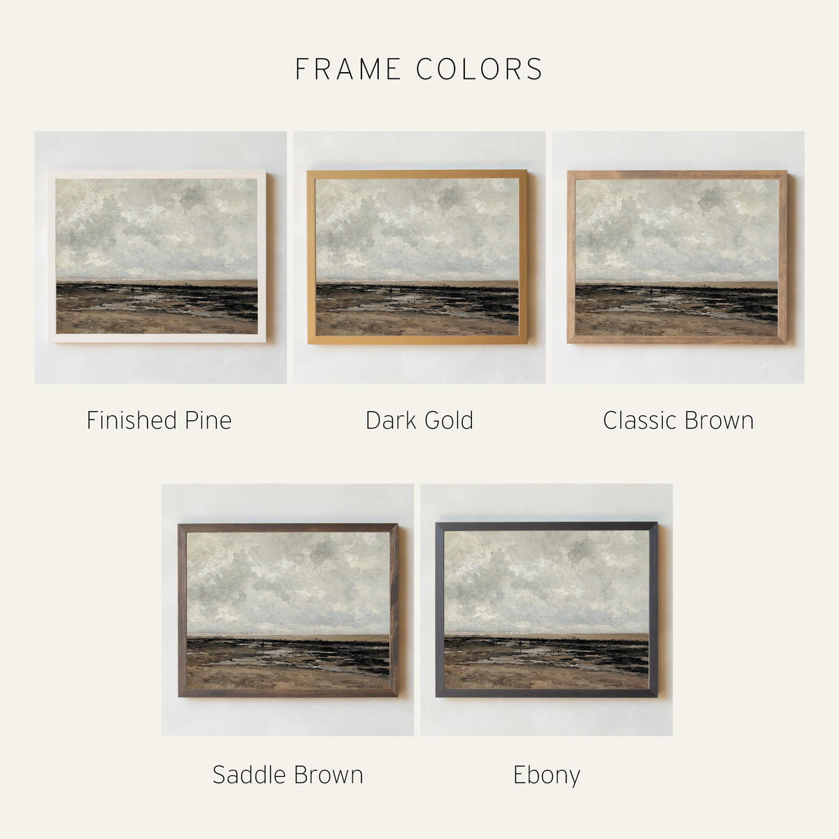Coastal Wall Art Framed | Stormy Seascape Canvas Print | Large Ocean Painting | Moody Beach Artwork For Living Room | N243