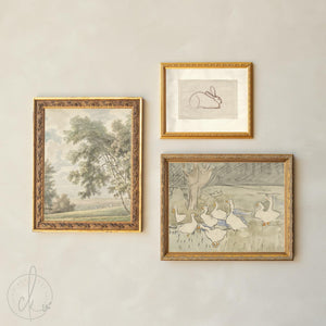 Animal Nursery Wall Art | Vintage Gallery Wall Set | Framed Animal Sketches | Neutral Nursery Decor | Gallery Wall Collection | G38