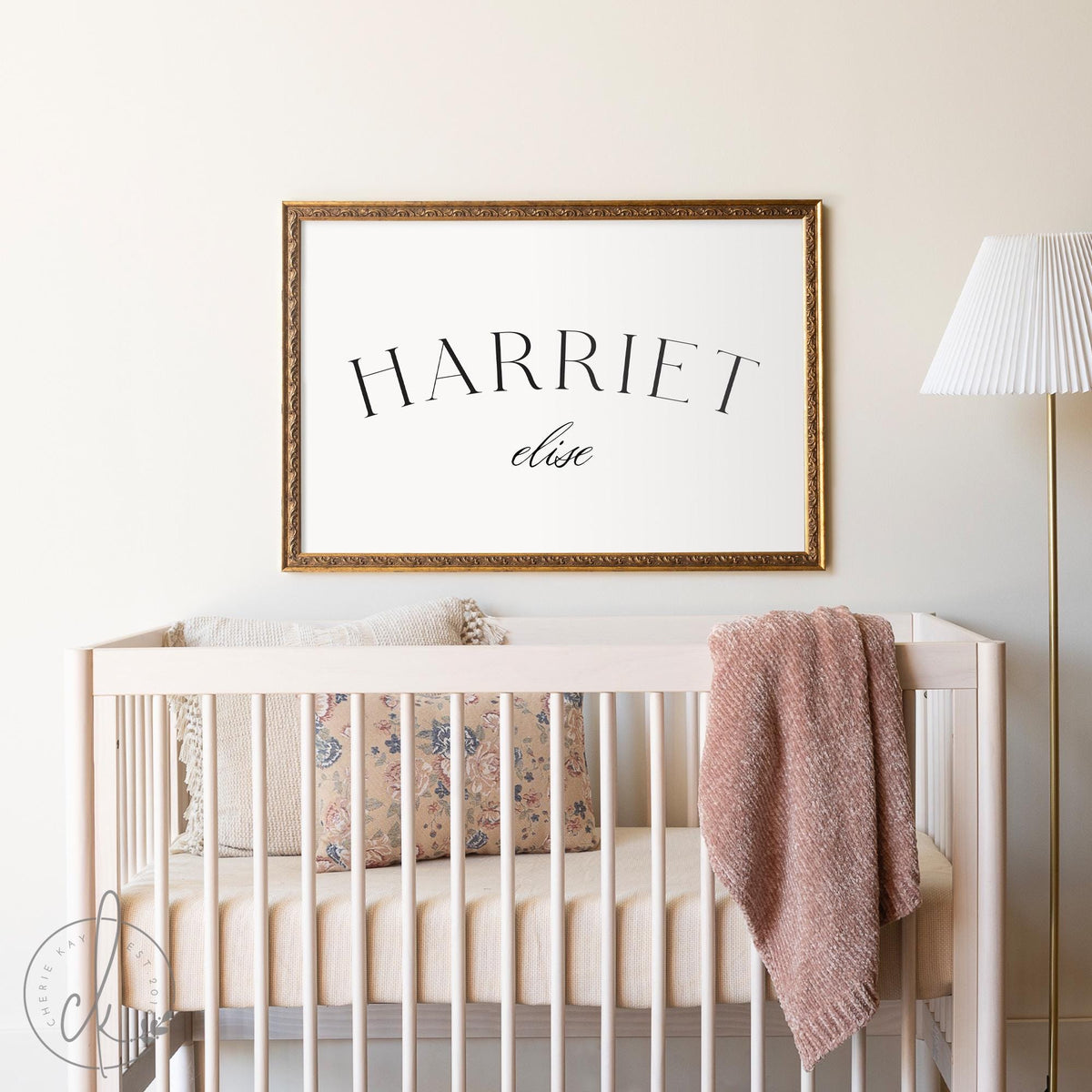 Name Sign for Nursery | Custom Name Wall Art | Framed Nursery Wall Art | Baby Name Canvas Print | Personalized Nursery Sign | N40