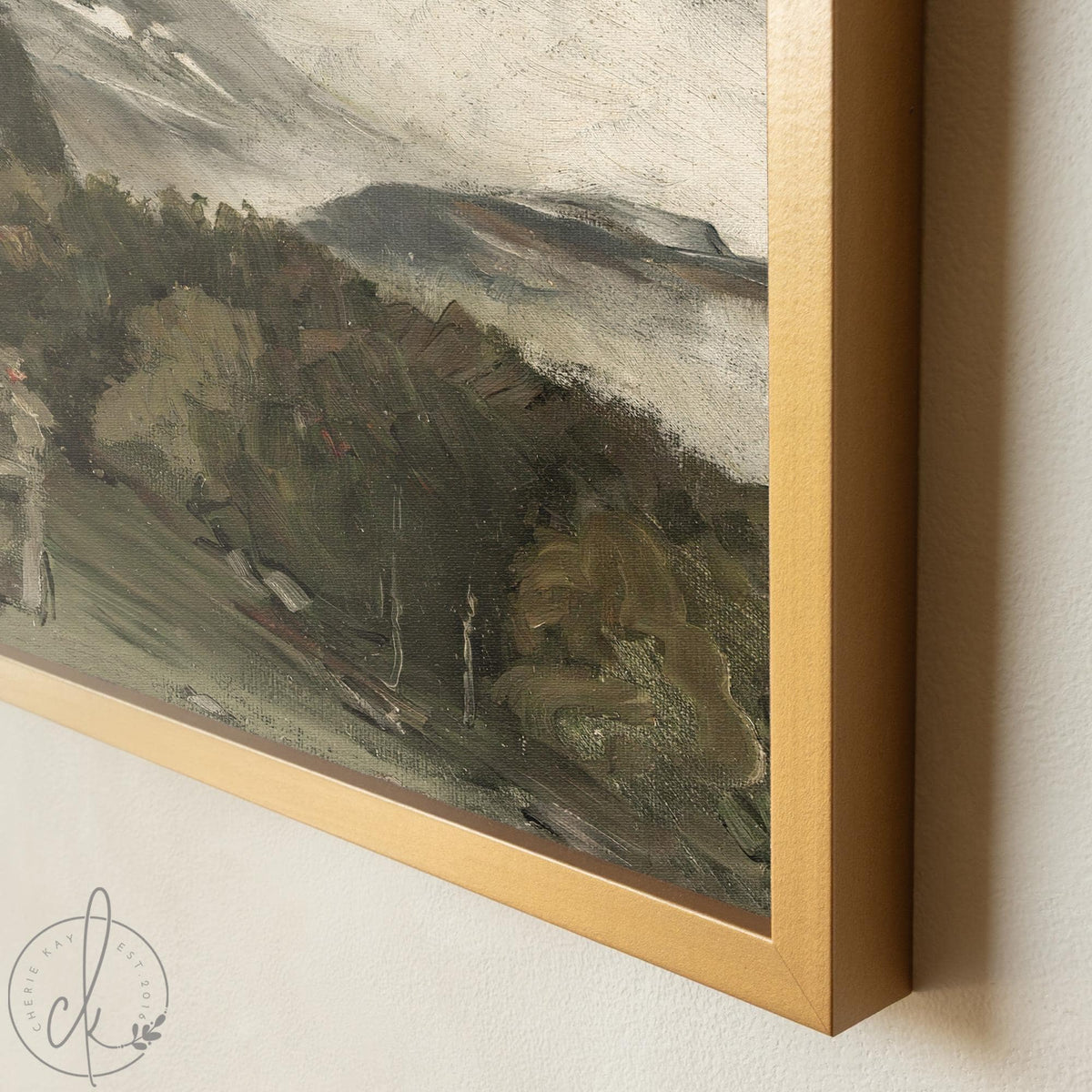 Framed Mountain Wall Art | Moody Landscape Canvas Print | Neutral Mountain Artwork | Wood Frame Wall Decor | Nature Wall Art | N91