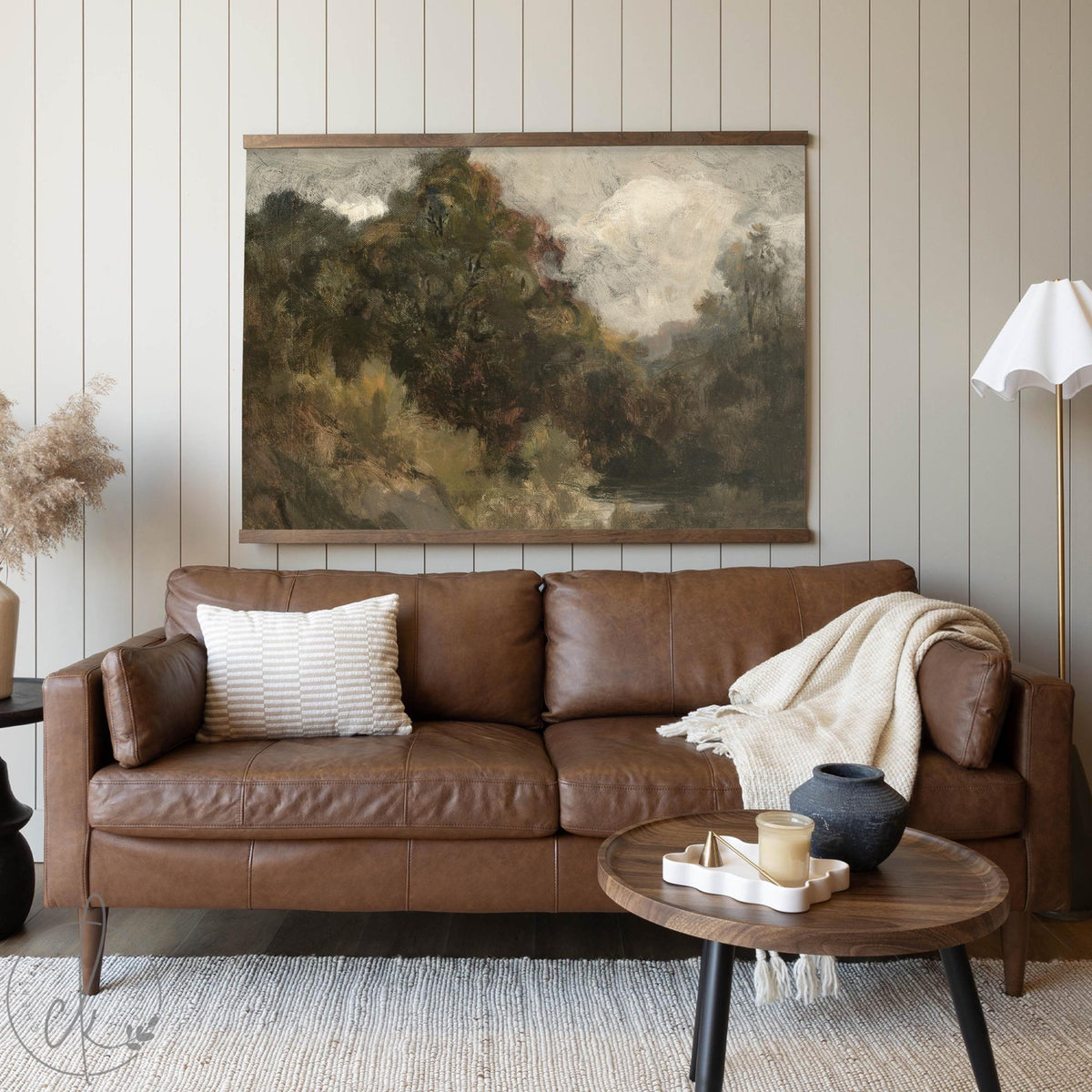 Oversized Wall Art | Impressionist Landscape Canvas Tapestry | Large Wall Art for Living Room | Extra Large Horizontal Wall Decor | T80