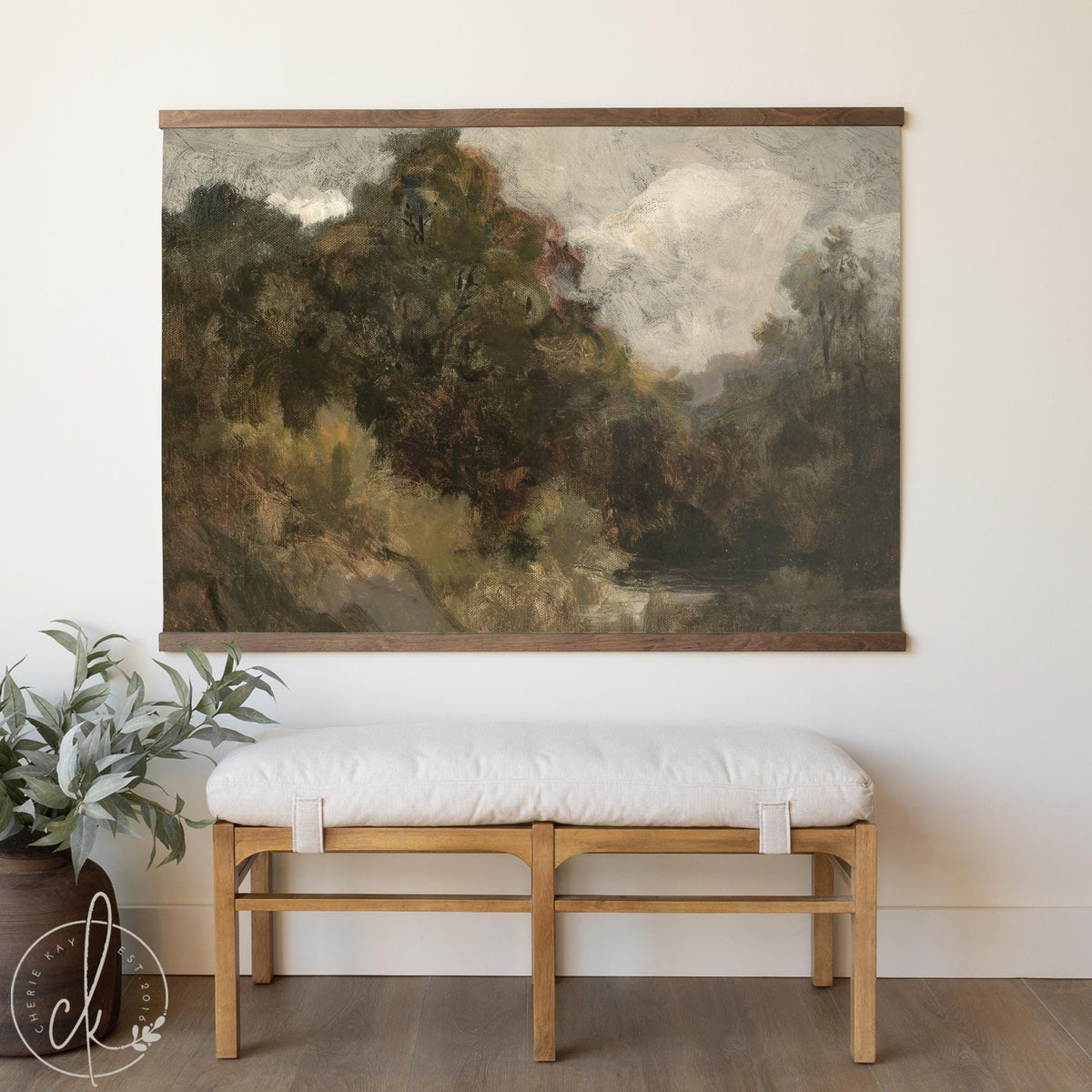 Oversized Wall Art | Impressionist Landscape Canvas Tapestry | Large Wall Art for Living Room | Extra Large Horizontal Wall Decor | T80
