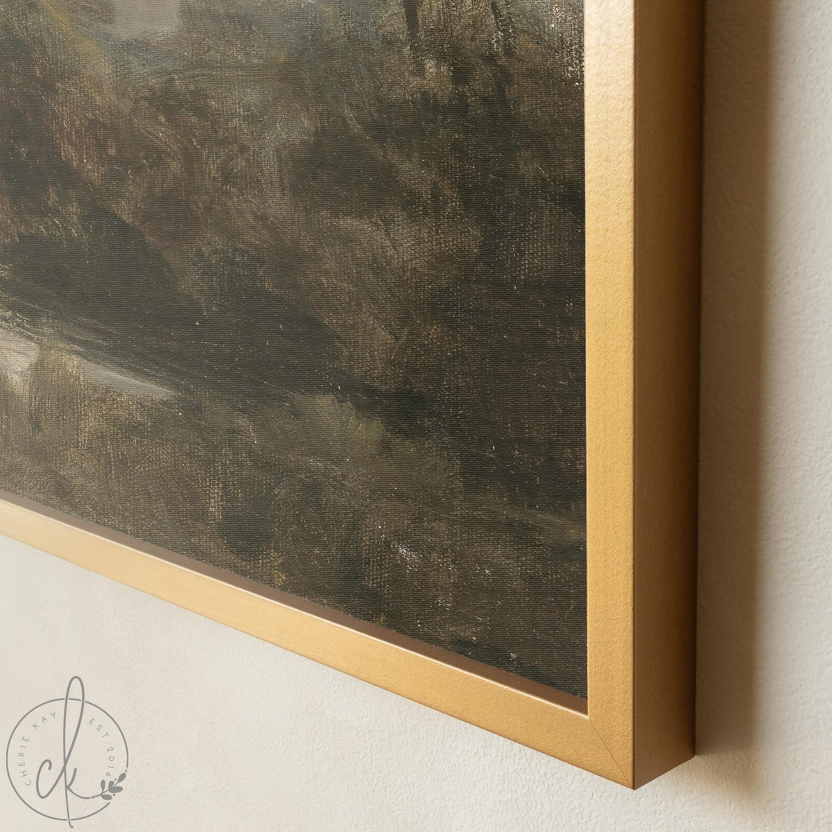 Moody Landscape Painting | Neutral Landscape Wall Art | Large Framed Art | Earth Tone Wall Decor | Framed Landscape for Living Room | N92