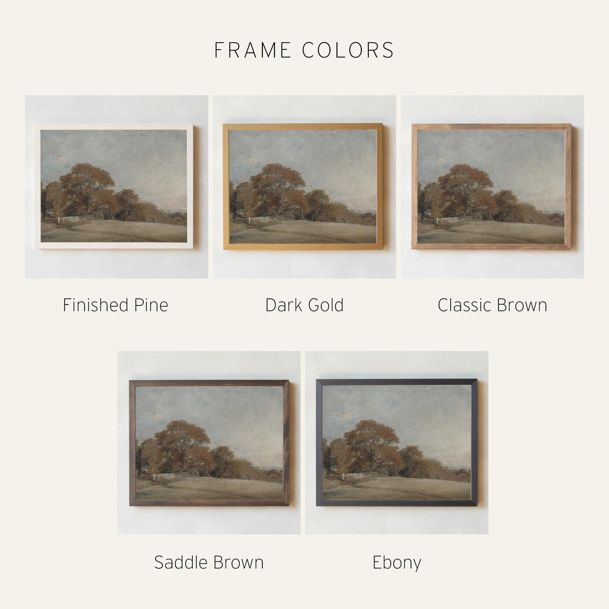Autumn Landscape Painting | Fall Landscape Painting with Natural Wood Frame | Canvas Wall Art | Fall Wall Decor for Living Room | N228