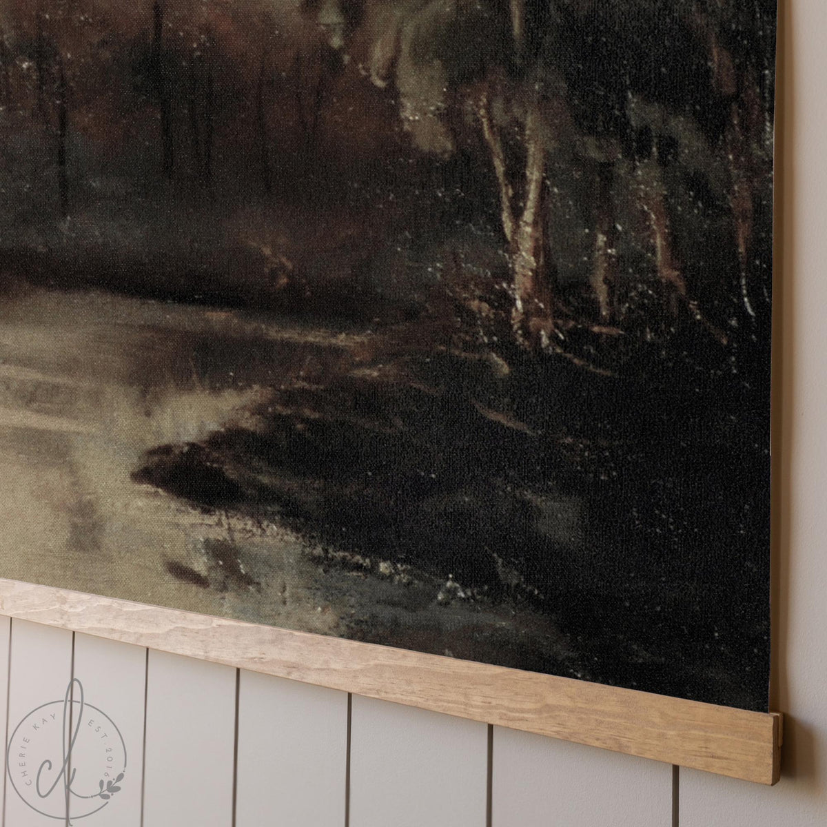 Moody Autumn Forest Painting | Large Wall Art for Living Room | Large Landscape Canvas Print | Fall Landscape Art | Nature Wall Art | T85