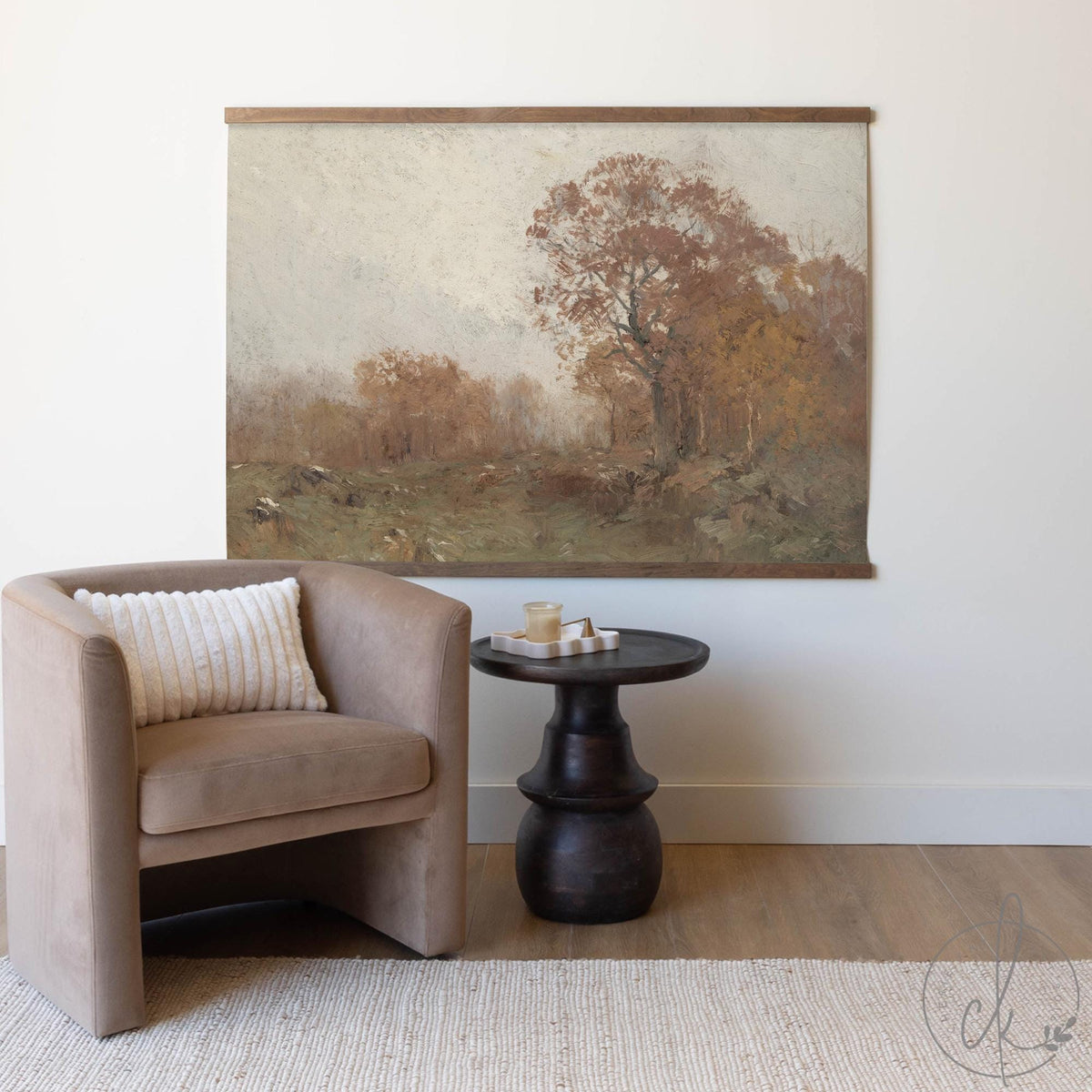 Autumn Tree Painting | Fall Landscape Painting on Canvas | Large Tree Painting | Forest Landscape Wall Art | Nature Wall Painting | T87